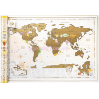 Скретч карта мира на английском языке Discovery Map Gold