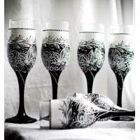 Набор бокалов для шампанского «Черно-белые»
