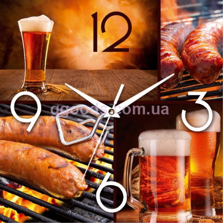Настенные часы "Колбаски и пиво"