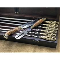 Шампура подарочные Кабан с вилкой и ножом