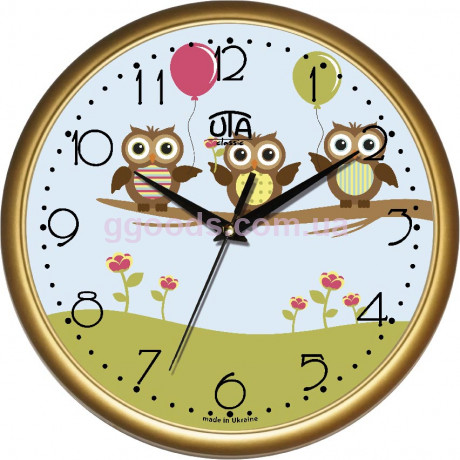 Часы настенные для детской комнаты "Трое совят"