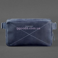 Кожаная поясная сумка Dropbag maxi синяя
