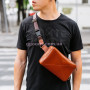 Кожаная поясная сумка коричневая Dropbag maxi Blanknote