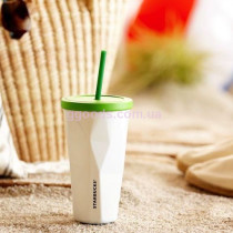 Стакан Starbucks Cold Cup Steel Faceted White