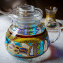Чайник стеклянный для чая с росписью ручной работы Сказка