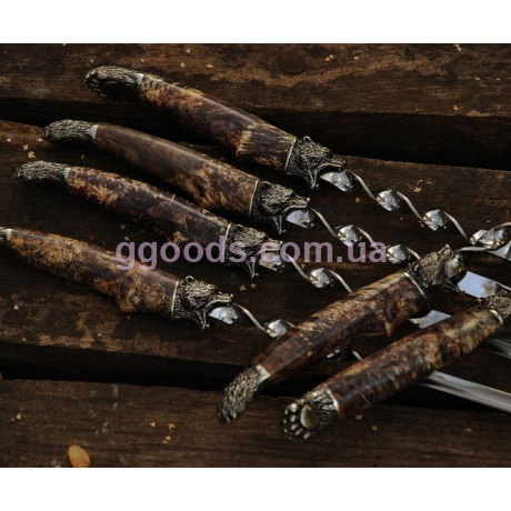 Шампура с деревянной ручкой Гризли 