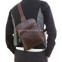 Рюкзак мужской кожаный через плечо Vintage коричневый