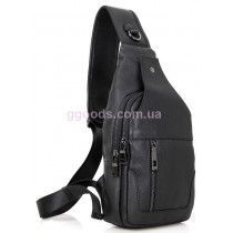 Рюкзак сумка через плечо мужской кожаный Vintage черный