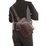 Рюкзак мужской через плечо кожаный Мирт коричневый