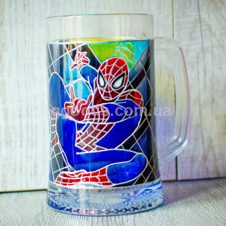Пивной бокал «Человек-паук», Spider Man с росписью ручной работы