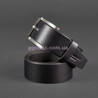 Мужской кожаный ремень черный ручной работы (40 мм)