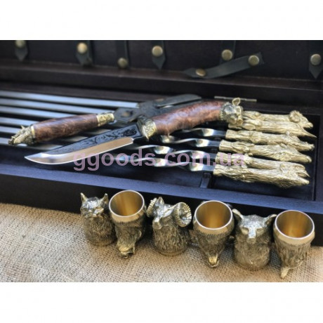 Набор шампуров в деревянном кейсе Охотничий трофей