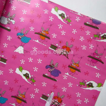 Бумага для упаковки подарков розовая Лоси 10 м