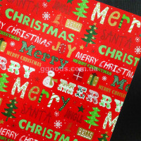 Упаковочная бумага Merry Christmas красная 10 м