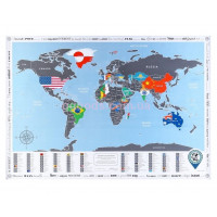 Скретч карта мира Flags Edition - упакованный подарок