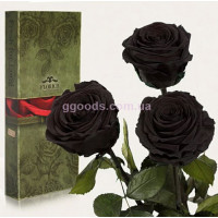 Долгосвежие розы Черный бриллиант 7 карат 3 шт