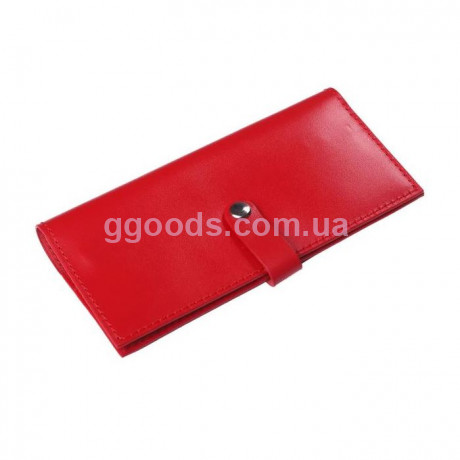 Женский кожаный кошелек красный на кнопке Comfy strap