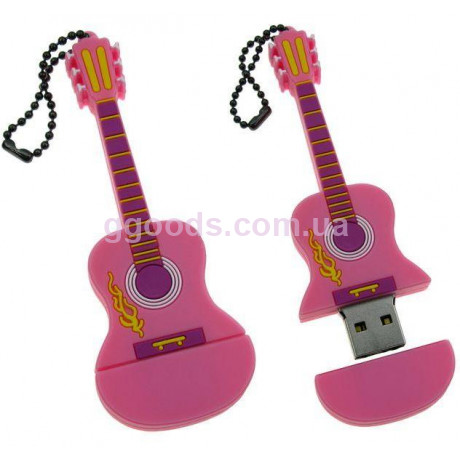 Флешка Гитара розовая
