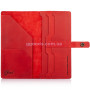 Кожаный кейс-кошелек для авибилетов, паспорта, документов "Let's Go Travel" красный
