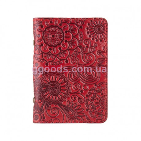 Обложка-органайзер для ID паспорта Mehendi Art красная