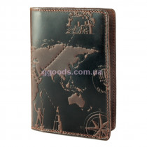 Обложка для паспорта "7 Wonders of the World" оливковая