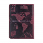 Обложка для паспорта "7 wonders of the world" фиолетовая