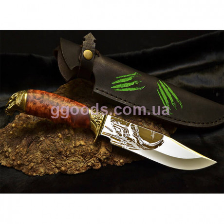 Нож Хищник с коричневой рукоятью