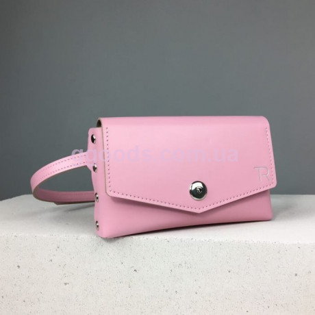 Женская поясная сумка розовая