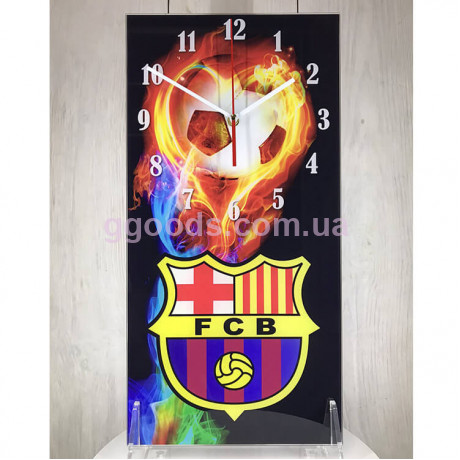 Часы настенные ФК Барселона из стекла