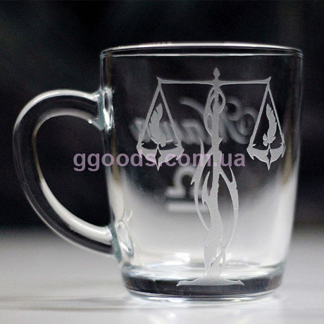 Стеклянная чашка со знаком зодиака Весы