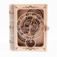 Настенные часы с деревянным механизмом Книга сейф