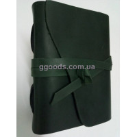 Блокнот кожаный В6 зеленый чистые листы