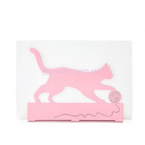Салфетница Кот с клубком розовая