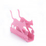 Салфетница металлическая Кот с клубком розовая