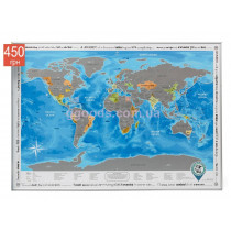 Скретч карта мира на английском языке Discovery Map