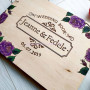 Свадебный фотоальбом с деревянной обложкой Цветы
