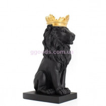 Статуэтка Лев черный в золотой короне