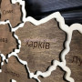 Карта Украины из дерева настенная