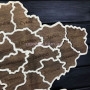 Карта Украины из дерева настенная