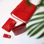 Кожаный набор аксессуаров подарочный красный
