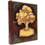Родословная книга в кожаном переплете коричневая "Древо жизни"