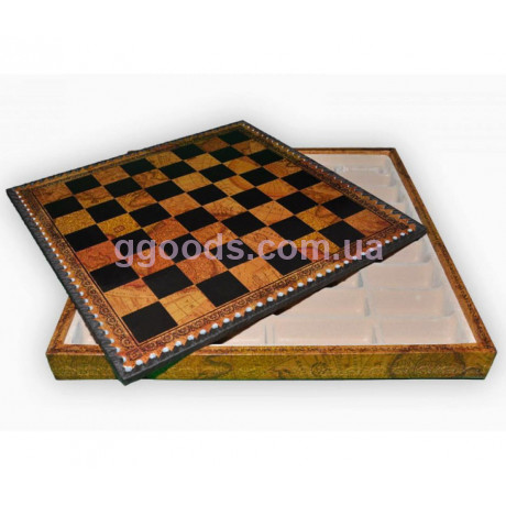 Доска для шахмат с местом для фигур Старинная карта Nigri Scacchi CD35M