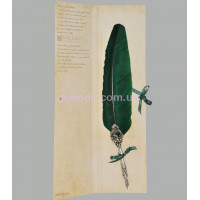Перо с изображением ангела зеленое