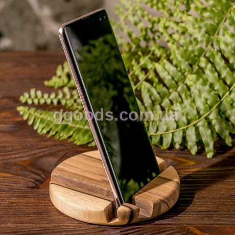 Подставка для планшета, смартфона Круг настольная деревянная EW-9