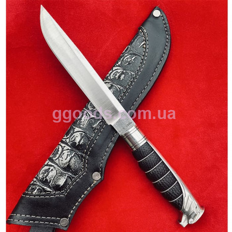 Нож на подарок Орел N690, серебро, цирконы, кожа игуаны