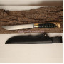 Нож на подарок из стали N690 дерево, позолота, бронза Орел 2.0