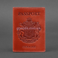 Обложка на паспорт Трезуб красная