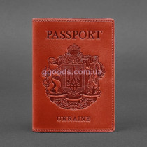 Обложка на паспорт Трезуб красная