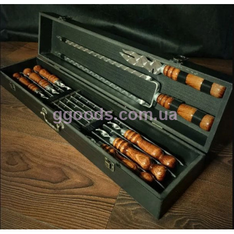 Подарочный набор шампуров с деревянными ручками Рыжик