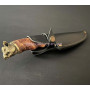 Охотничий нож Кабан из стали 40Х13 ручной работы коричневая рукоять